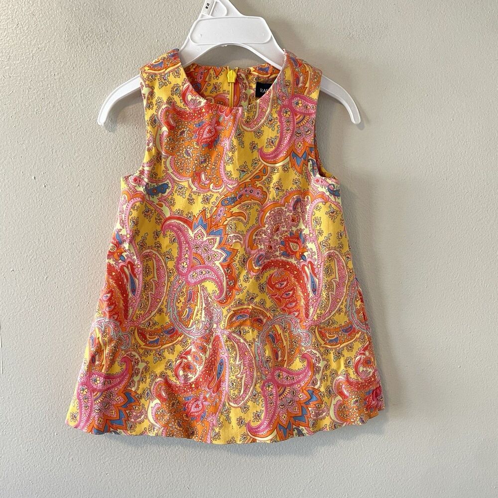 Ralph Lauren Paisley Floral Baby Shift Dress Sz 12 Months Cotton